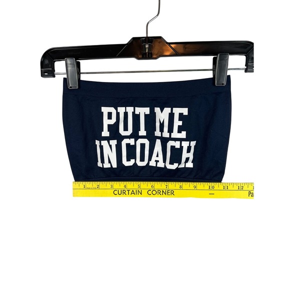 Sugar Lips Gameday Crop Tank, Navy and White, Size OS - Picture 3 of 6